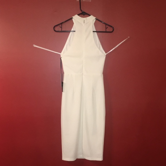 LuLus White Lace up Midi dress - Picture 2 of 5
